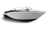 a speedboat on a white background