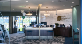 Teller area in the lobby at Plains Commerce Bank 57th and Sycamore